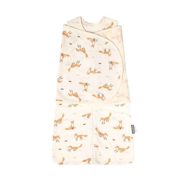 Gigoteuse d’emmaillotage d’été crème à motifs renard