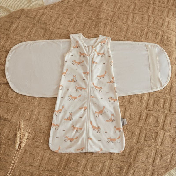 Gigoteuse d’emmaillotage d’été avec motifs renards – modèle mixte et ludique