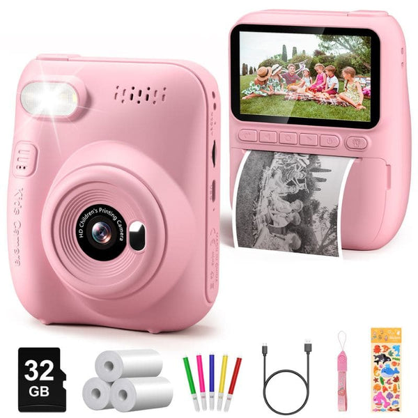 Appareil Photo Enfant rose avec Impression Instantanée et accessoires inclus – Cocon d'Ange