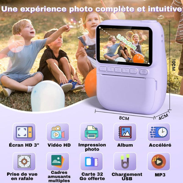Fonctionnalités de l’Appareil Photo Enfant avec Impression Instantanée, écran HD et modes multiples – Cocon d'Ange