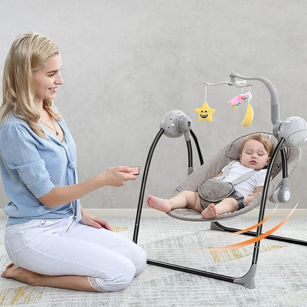 Confort et contrôle : Balancelle Bébé Électrique avec télécommande pratique - Cocon d'Ange.