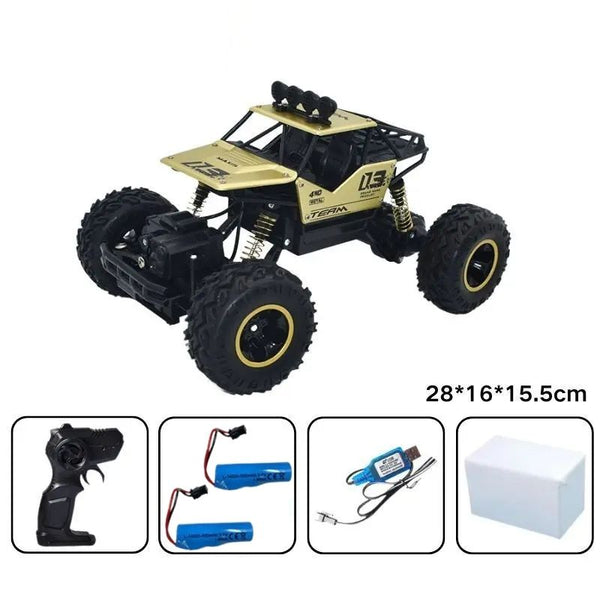 Buggy RC Télécommandé 4x4 Tout Terrain couleur or, version avec 2 batteries incluses – Cocon d'Ange