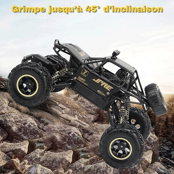 Buggy Télécommandé 4x4 Tout Terrain noir grimpant une pente de 45° en mode escalade - Cocon d'Ange