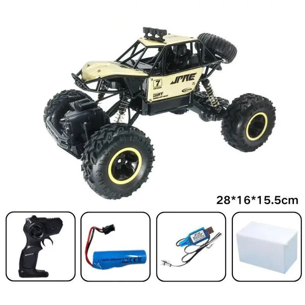 Buggy Télécommandé 4x4 Tout Terrain doré avec télécommande, batterie et accessoires inclus - Cocon d'Ange