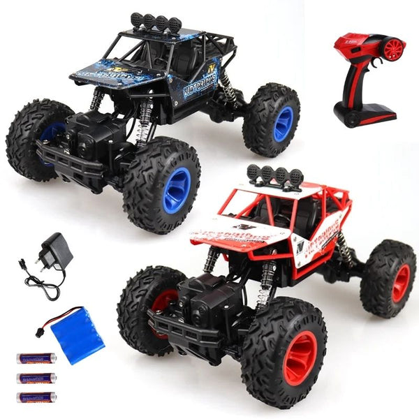 Buggy Télécommandé 4x4 Tout Terrain rouge et noir avec télécommande, batterie et accessoires inclus – Cocon d’Ange