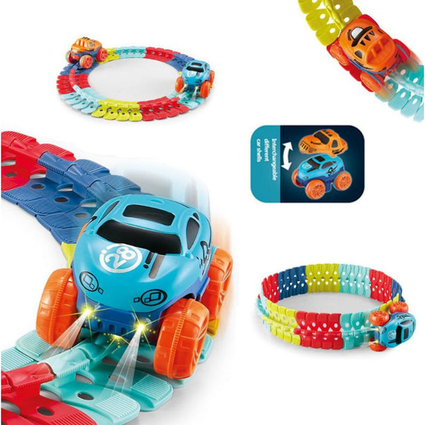 Circuit Voiture Enfant looping et modulable avec voitures interchangeables et lumières LED – Cocon d'Ange