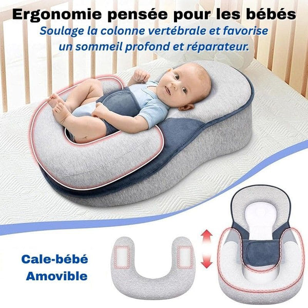 Coussin Bébé Anti-Reflux avec cale amovible et soutien lombaire pour un sommeil réparateur – Cocon d'Ange