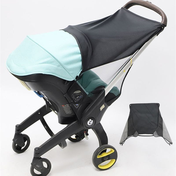 Ombrelle de Protection pour Poussette Siège Auto noire installée sur la poussette StrollerSeat – Cocon d’Ange
