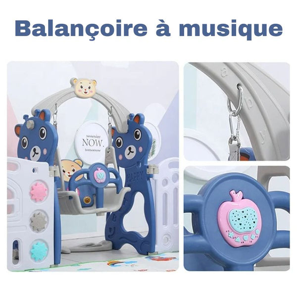 Zoom sur la balançoire du Parc Bébé Modulable : confort et amusement garantis - Cocon d'Ange.