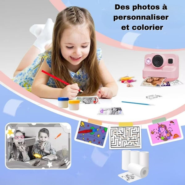 Rouleaux Papier Thermique 57×25 mm photos à personnaliser et colorier DIY - Cocon d'Ange