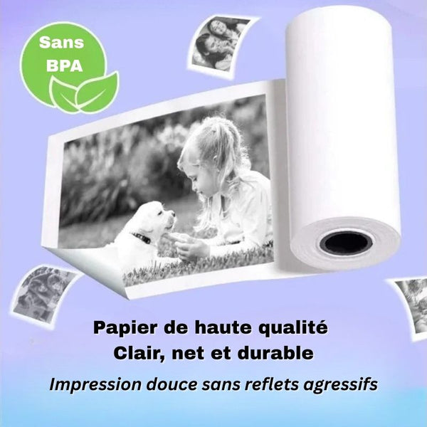 Rouleaux Papier Thermique 57×25 mm sans BPA impression claire et durable - Cocon d'Ange