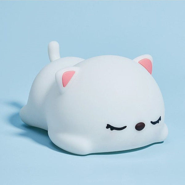 Veilleuse chat au design minimaliste et élégant.