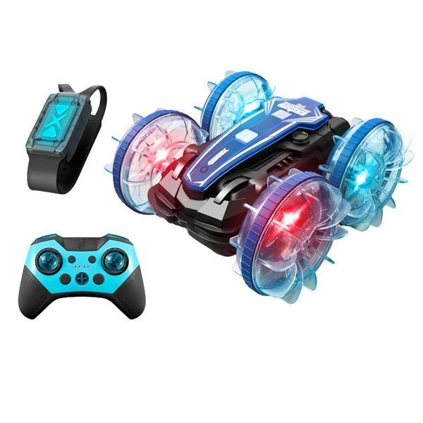 Voiture Télécommandée Amphibie bleue avec télécommande classique et bracelet – Cocon d'Ange