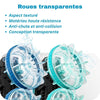 Gros plan des roues transparentes haute résistance de la Voiture Télécommandée Amphibie – Cocon d'Ange