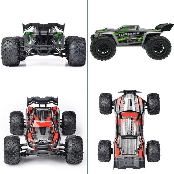 Vue multi-angles de la Voiture Télécommandée Buggy rouge et verte - Cocon d'Ange