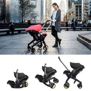 Poussette Siège Auto utilisée en ville, adaptable à tous les terrains
