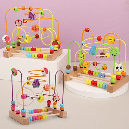 Collection de labyrinthes en bois bébé pour apprendre tout en s'amusant.