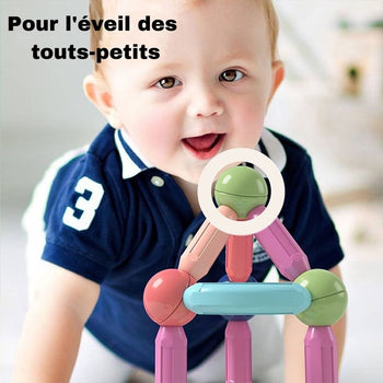 Jeu de construction magnétique pour éveiller les tout-petits.