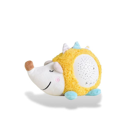 Peluche veilleuse bébé hérisson avec projection étoilée intégrée.