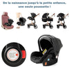 Évolution complète de la poussette 3 en 1 en cuir PU, de la naissance à la petite enfance