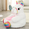 Fauteuil Bébé Animaux licorne blanche avec assise rose et pattes arc-en-ciel