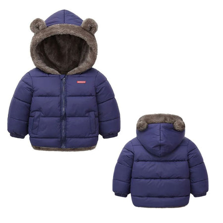 Doudoune Bébé bleue élégante et fonctionnelle pour les journées hivernales.