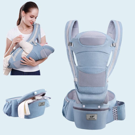 Porte bébé ergonomique BabyCarry en version bleu ciel.