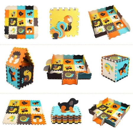 Tapis Puzzle bébé multifonction avec des options de montage variées.