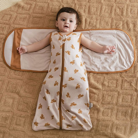 Gigoteuse d’emmaillotage d’été pour bébé allongé, bras ouverts – vue dépliée