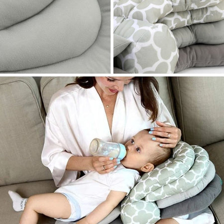 Zoom sur les finitions du Coussin d'Allaitement BabyDream en coton premium.