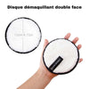Coton à démaquiller réutilisable double face, parfait pour toutes les routines de beauté.