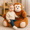 Fauteuil Bébé Animaux singe avec bébé blond assis, dans une chambre lumineuse