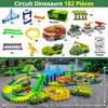 Coffret jouet avec piste verte, voitures et dinosaures sur un fond panoramique – Circuit Looping – Camions Dinosaure pour Enfants - Cocon d’Ange