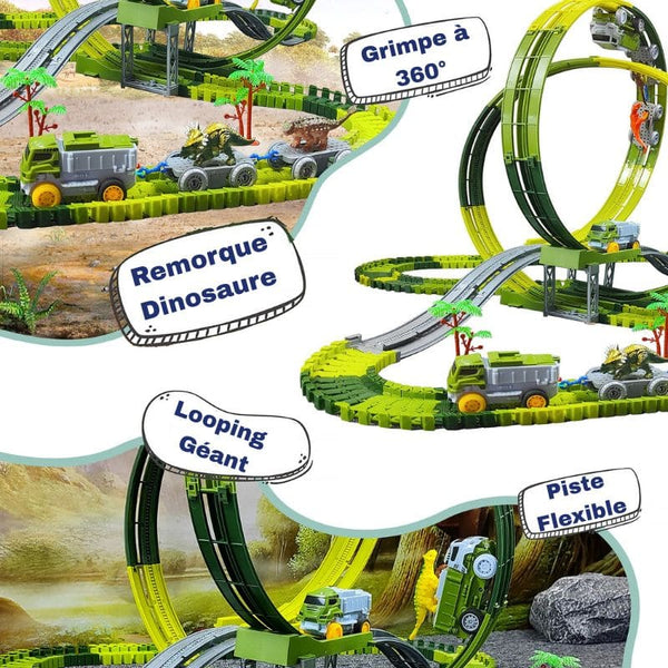 Circuit dinosaure jouet avec plusieurs fonctionnalités mises en avant – Circuit Looping – Camions Dinosaure pour Enfants - Cocon d’Ange
