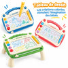 Ardoise magnétique DoodlePad présentée en trois coloris avec dessins multicolores, stylet et tampons - Cocon d'Ange