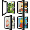 Quatre cadres à dessins ArtFrame noirs à façade ouvrante, chacun contenant plusieurs dessins - Cocon d'Ange