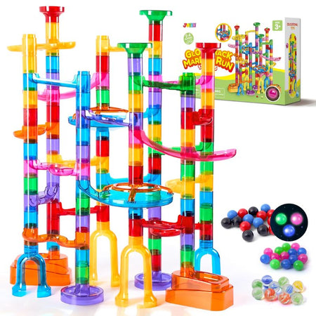 Circuit à billes BilliTrack de 137 pièces avec tubes, rampes, virages et billes colorées - Cocon d'Ange