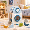 Fusée d’éveil en bois RocketWiz avec pièces de formes colorées dans une chambre d’enfant - Cocon d'Ange