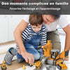 Moment complice parent-enfant autour d’un jeu de Véhicules de Chantier pour Enfant éducatif – Cocon d'Ange