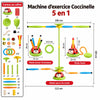 Jeu multi-activités enfant ActiBug 5 en 1 avec accessoires et dimensions du jouet - Cocon d'Ange