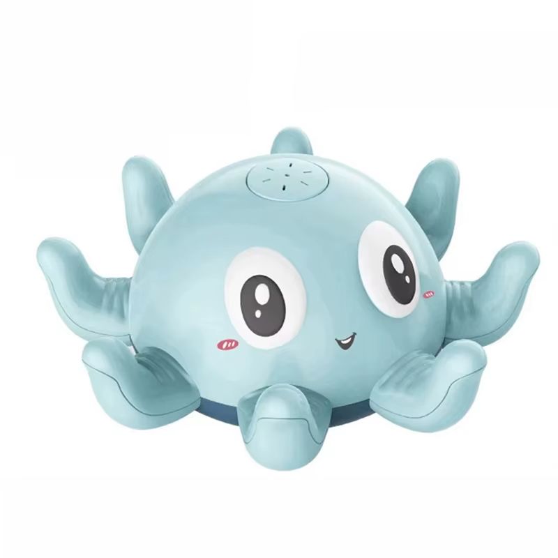 Pieuvre de bain Octopus coloris bleu vue de trois quarts - Cocon d'Ange