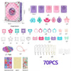 Contenu du kit CharmCraft 70 pièces : coffret, moules, breloques, perles, chaînes et stickers - Cocon d'Ange