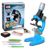 Kit microscope scientifique bleu avec sa boîte, ses flacons, lames et outils - Cocon d'Ange