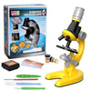 Kit microscope scientifique jaune avec sa boîte, ses flacons, lames et outils - Cocon d'Ange