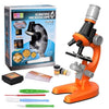 Kit microscope scientifique orange avec sa boîte, ses flacons, lames et outils - Cocon d'Ange