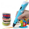 Stylo 3D MagicDraw tenu en main avec bobines de filaments multicolores - Cocon d'Ange