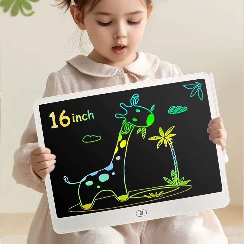 tablette écriture lcd enfant blanche 16 pouces dessin girafe écran lumineux - Cocon d'Ange